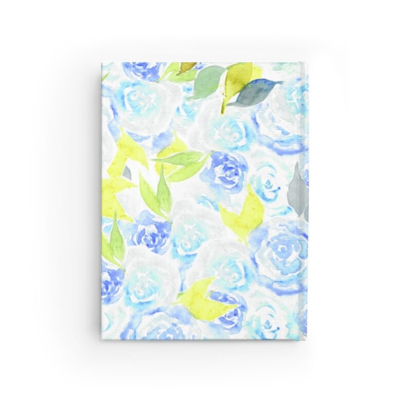 Hand Painted Loose Dusty Blue Floral Cover Journal - Image 2