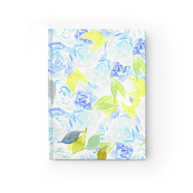 Hand Painted Loose Dusty Blue Floral Cover Journal