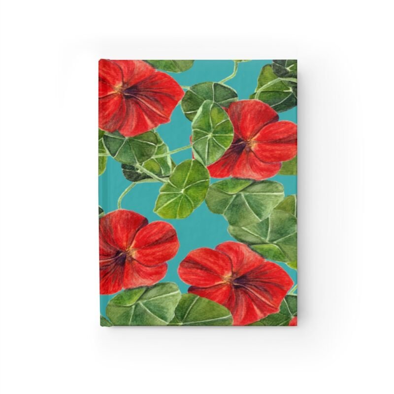 Red Floral Journal - Ruled Line