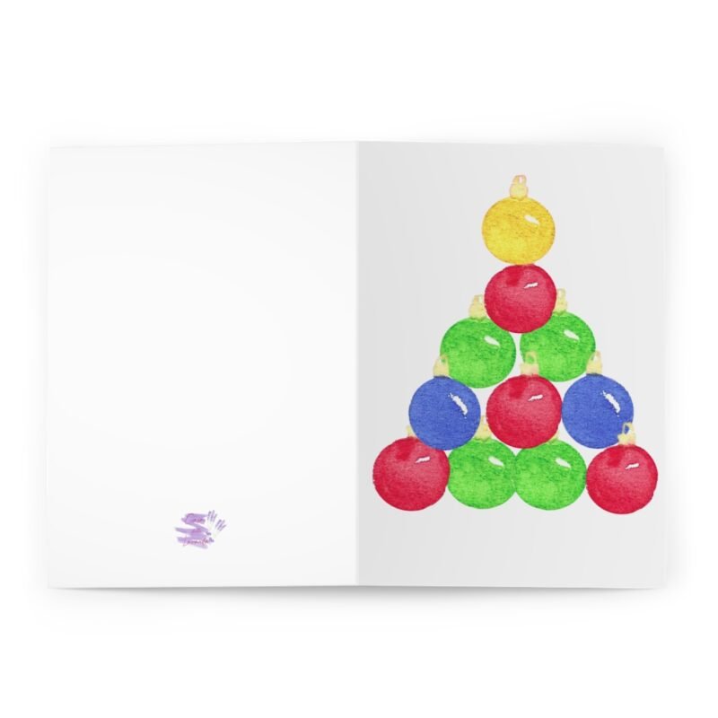 Christmas Tree Baubles Greeting Cards (5 Pack) - Image 5