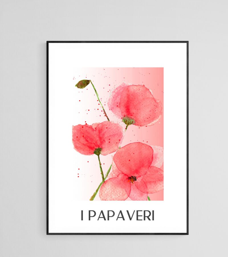 Poppies watercolour print, the poppy field hand painted flowers