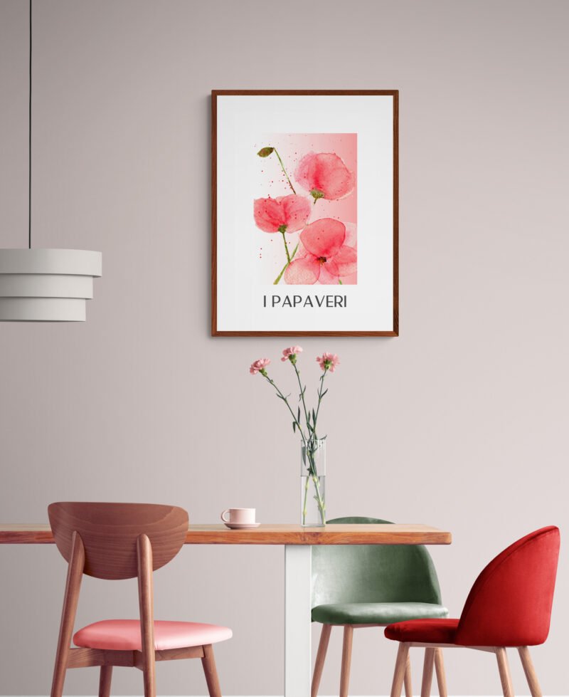 Poppies watercolour print, the poppy field hand painted flowers