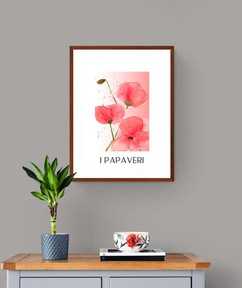 Poppies watercolour print, the poppy field hand painted flowers