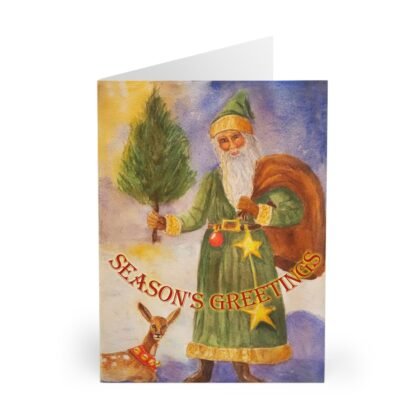 Vintage Style Holiday Christmas Greeting Cards 5 Pack