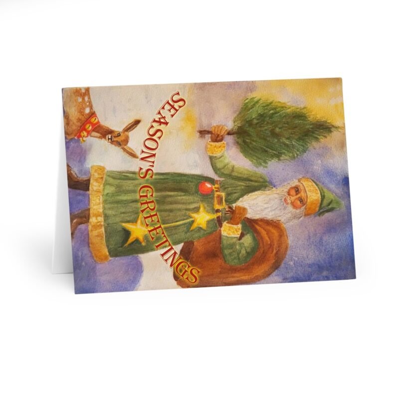 Vintage Style Holiday Christmas Greeting Cards 5 Pack - Image 3