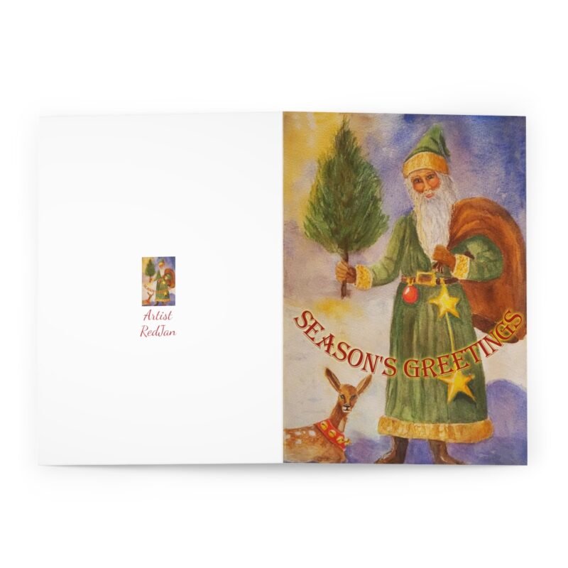 Vintage Style Holiday Christmas Greeting Cards 5 Pack - Image 5