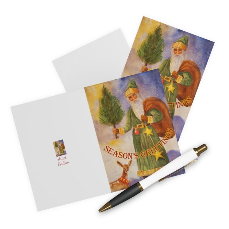 Vintage Style Holiday Christmas Greeting Cards 5 Pack - Image 6