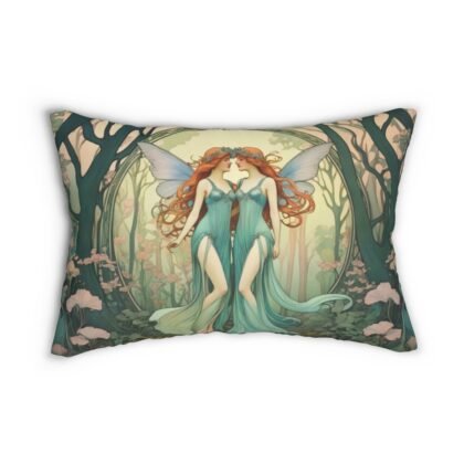 Art Nouveau Woodland Fairy Lumbar Pillow